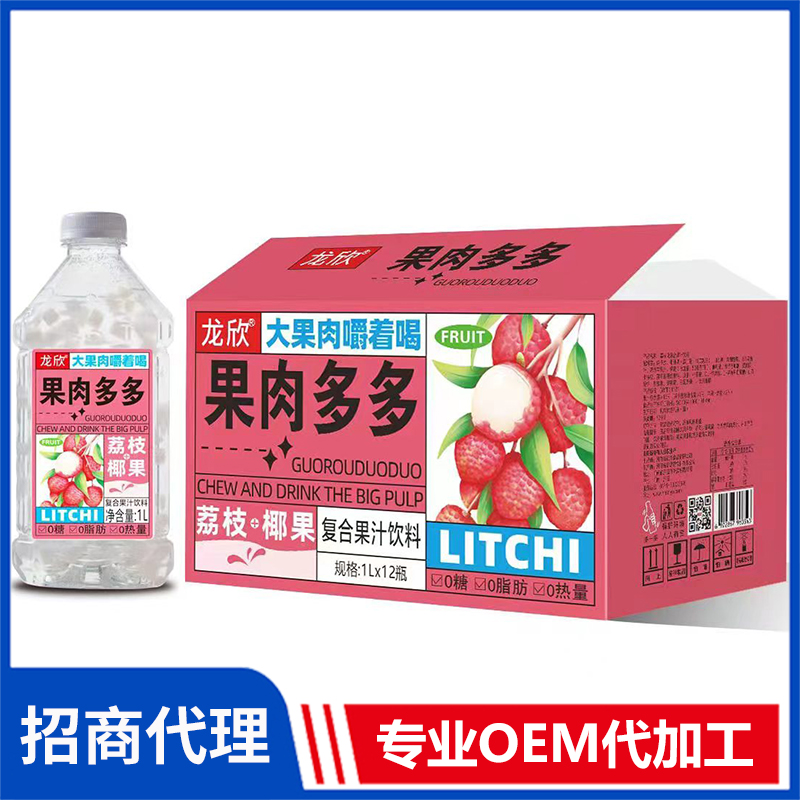 龍欣果肉多多荔枝椰果復合果汁飲料代理批發 果汁飲料OEM代加工